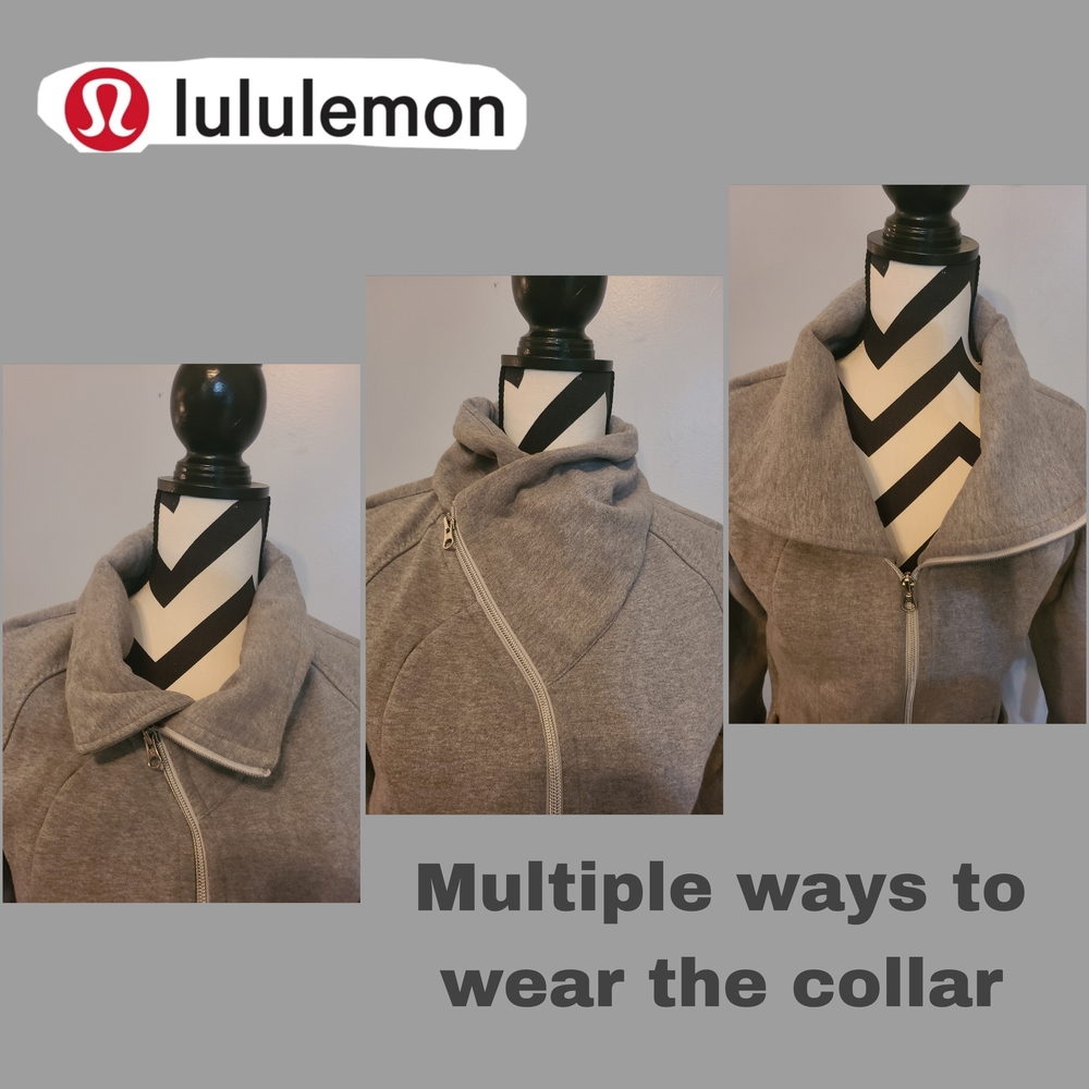 Lululemon Asymmetrical Scuba Full Zip Jacket Athletic Gray - Picture 4 of 9